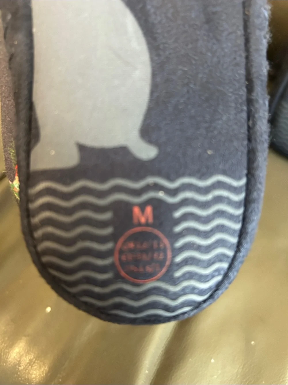 Joules Navy Kids Animal Print Cozy Boot Slippers